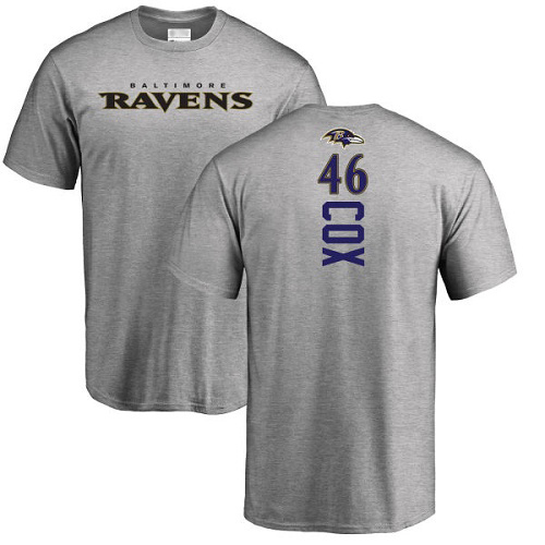 Men Baltimore Ravens Ash Morgan Cox Backer NFL Football #46 T Shirt->nfl t-shirts->Sports Accessory